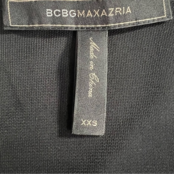 Bcbgmaxazria Dalton Zip-front Black Ruched Cocktail Mini Dress XXS - Picture 9 of 12